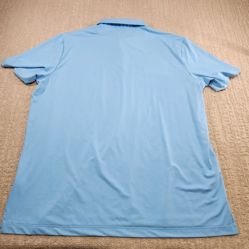 Scales Golf Polo Shirt Men XXL Performance Quick Dry 4 Way Stretch Blue Cooling - Picture 8 of 9
